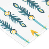 ボホシックな黄色の水彩色の矢印 ショートテーブルランナー (コーナー)