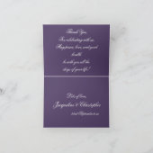 ボホシックほこりっぽい紫クラシックのスクリプトエレガント サンキューカード (内部)