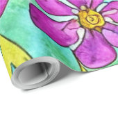 ボホシックアールヌーボーウォーターカラーフローラルパターン ラッピングペーパー (ロールコーナー)