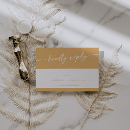 ボホシックイエローマリゴルドシンプル結婚ズ 出欠カード