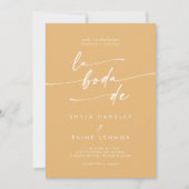 ボホシックイエローマリゴールドQRコースペインのド結婚ズ 招待状 (正面)