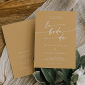 ボホシックイエローマリゴールドQRコースペインのド結婚ズ 招待状