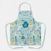 ボホシックウィズハムザハンドアンドフローラアクセントティール(緑がかった色) エプロン (正面)