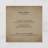 ボホシックウォーターカラーサンフラワーフェザー牛スカル スクエア名刺 (裏面)