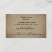 ボホシックウォーターカラーサンフラワーフェザー牛スカル 名刺 (裏面)