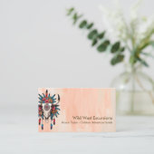 ボホシックウォーターカラートライバルフローラ牛スカル 名刺 (スタンド正面)