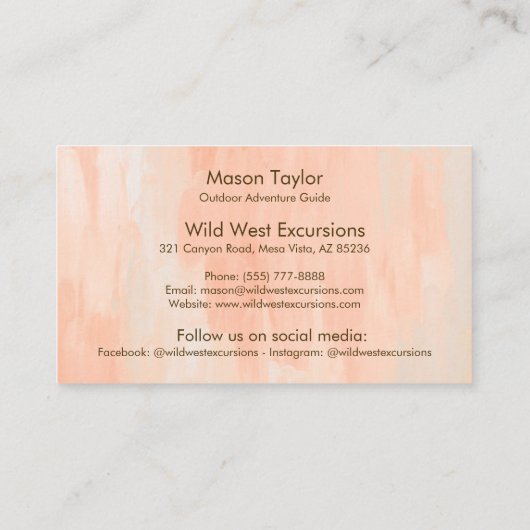 ボホシックウォーターカラートライバルフローラ牛スカル 名刺 (裏面)