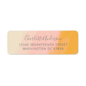 ボホシックウォーターカラーピンクイエロー差出人住所 ラベル (正面)