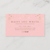 ボホシックウォーターカラーピンク&アイボリーグリーンリーフローラ 名刺 (裏面)