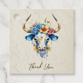 ボホシックウォーターカラーフローラカウースカル結婚ズ フェイバータグ