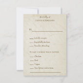 ボホシックウォーターカラーフローラカウースカル結婚ズ 出欠カード (裏面)