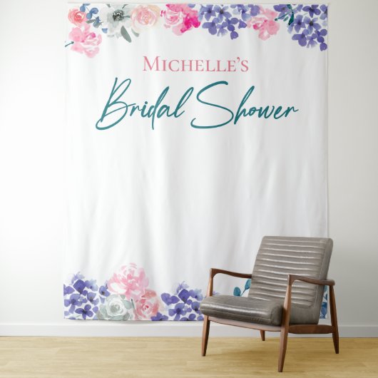 ボホシックウォーターカラーフローラカスタムブライダルシャワー タペストリー (インサイチュ)