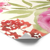 ボホシックウォーターカラーフローラブライダルシャワーウェルカム ポスター (角)