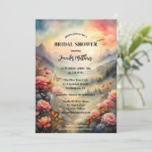 ボホシックウォーターカラーフローラブライダルシャワー 招待状 (スタンド正面)