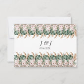 ボホシックウォーターカラーフローラ結婚ズ 出欠カード (裏面)