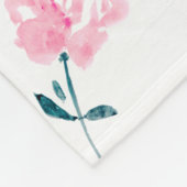 ボホシックウォーターカラーフローラ繰り返し名前ベビー フリースブランケット (角)