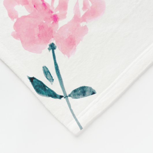 ボホシックウォーターカラーフローラ繰り返し名前ベビー フリースブランケット (角)