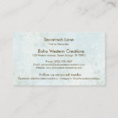 ボホシックウォーターカラーホワイトフローラ牛スカル 名刺 (裏面)