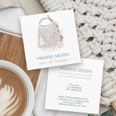 ボホシックウォーターカラーマクラメバッグスクエアビジネスC スクエア名刺