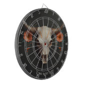 ボホシックウォーターカラーミニマリストフローラ牛スカル ダーツボード (正面左)