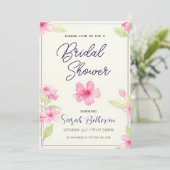 ボホシックウォーターカラーワイルドフラワーブライダルシャワー 招待状 (スタンド正面)
