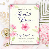 ボホシックウォーターカラーワイルドフラワーブライダルシャワー 招待状