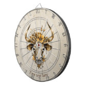 ボホシックウォーター色フローラ牛スカル ダーツボード (正面右)