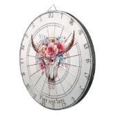 ボホシックウォーター色フローラ牛スカル ダーツボード (正面右)