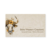 ボホシックウォーター色フローラ牛スカル