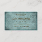 ボホシックウォーター色フローラ牛スカル 名刺 (裏面)