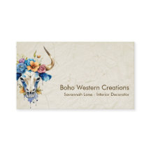 ボホシックウォーター色フローラ牛スカル