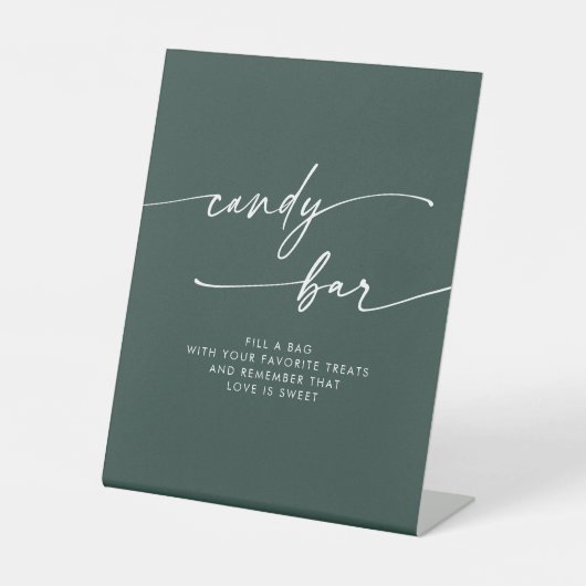 ボホシックエメモダンラルドグリーンキャンディバー結婚ズ 台座サイン (正面)