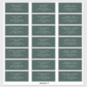 ボホシックエメラルドグリーンゲスト住所 シール (シート)