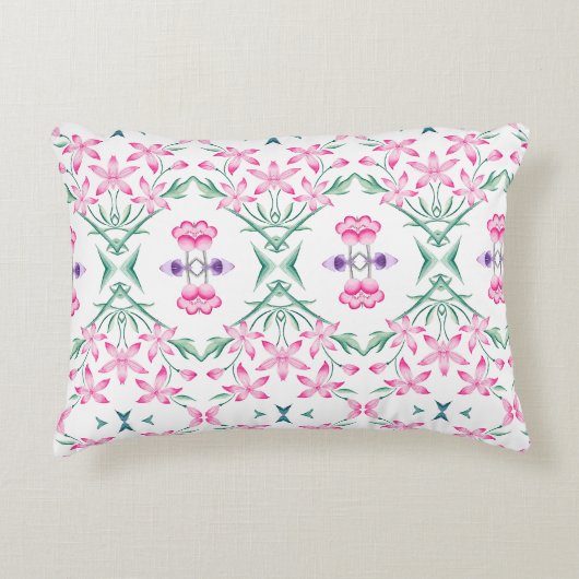 ボホシックエレガント万華鏡のように千変万化するパターンフローラルパターン アクセントクッション (正面)