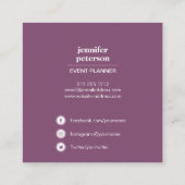 ボホシックエレガント開花牡丹ソーシャルメディアのアイコン スクエア名刺 (裏面)