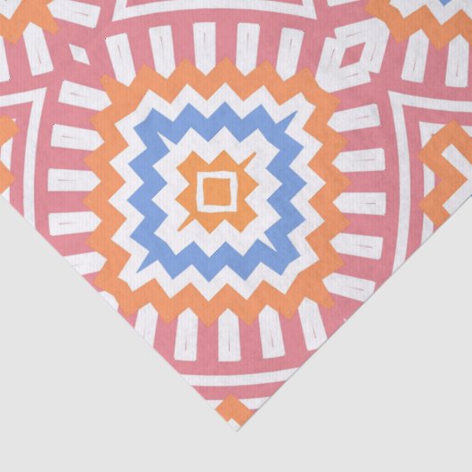 ボホシックオレンジピンクイエローエスニックジオメトリック 薄葉紙 (詳細)