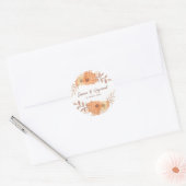 ボホシックオレンジフローラ結婚ズ ラウンドシール (封筒)