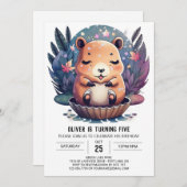 ボホシックカピバラドリーム誕生日 招待状 (正面/裏面)