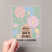 ボホシックカラフルフローラ結婚ズ アクリル招待状 (インサイチュ (ポータブル))