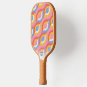 ボホシックカラフル抽象芸術パターカスタムン文字 ピックルボールラケット (左)