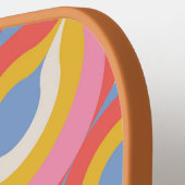 ボホシックカラフル抽象芸術パターカスタムン文字 ピックルボールラケット (左詳細)