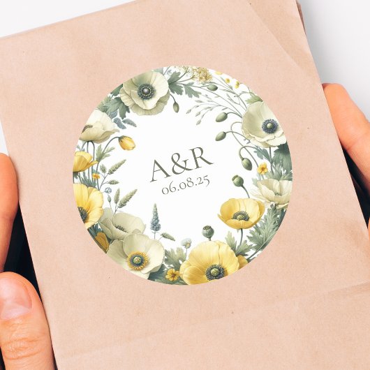 ボホシックガーデンパーティーワイルドフラワー ラウンドシール