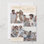 ボホシッククリーム金ゴールドクリスマス写真クリスマスユニーク シーズンカード (正面)