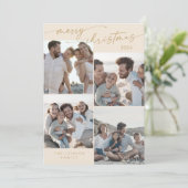 ボホシッククリーム金ゴールドクリスマス写真クリスマスユニーク シーズンカード (スタンド正面)