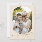 ボホシッククリーム金ゴールドメリー明るい写真クリスマス シーズンカード (正面)