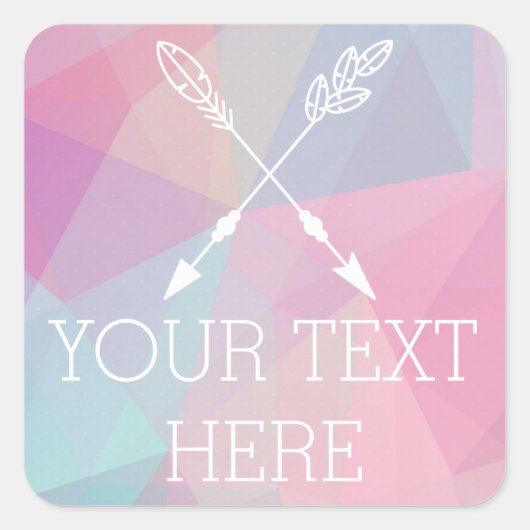 ボホシッククロスアローズパステルポリゴンボヘミアン スクエアシール (正面)