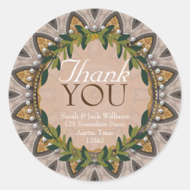 ボホシックグリッターひまわりローレルキュートサンキュートサンキューレ ラウンドシール