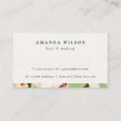 ボホシックグリーンピンク絵を描クフローラロイヤリティ 名刺 (裏面)