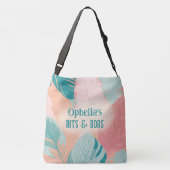 ボホシックコーラルターコイズ葉ズネームベビー クロスボディバッグ (裏面)