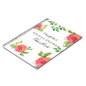 ボホシックコーラルブライダルシャワーゲストブック ノートブック (左側)